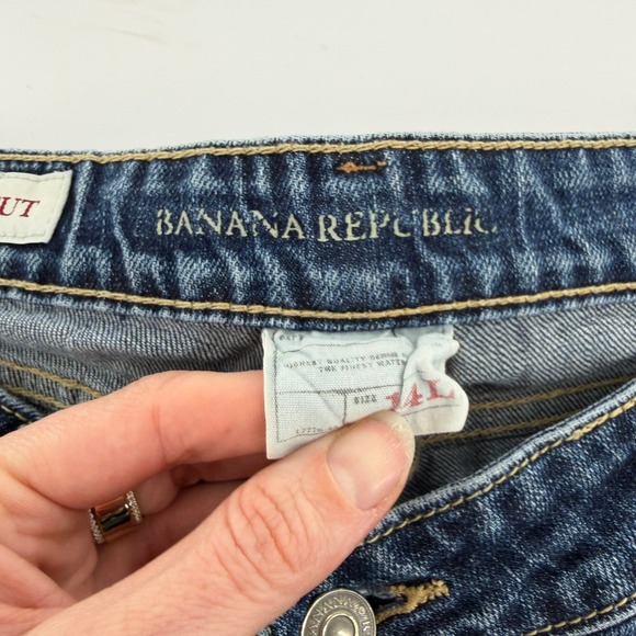 Banana Republic Bootcut Jeans Vintage Women 14L Blue Dark Wash Denim Boot Leg - Picture 6 of 11